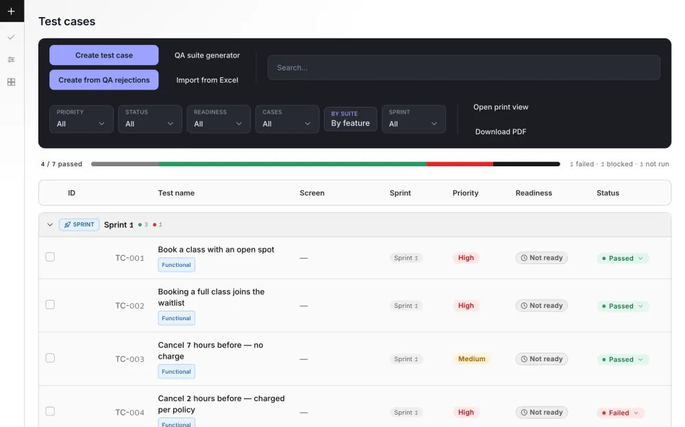 Test cases and quality checks in Mifrat — example project